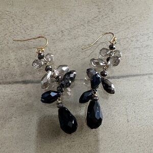 Elegant Black, Navy, and grey Dangle Earrings